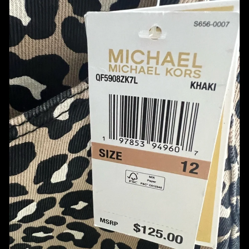 Michael Kors Leopard Print Khaki Selma Jeans Women’s Size 14